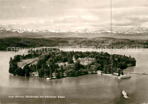 Insel Mainau Fliegeraufnahme Schweizer Alpen