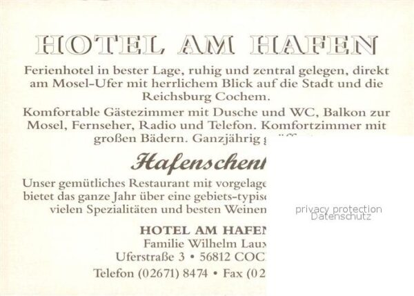 Cochem Mosel Hotel am Hafen Kirche Undine – Bild 2
