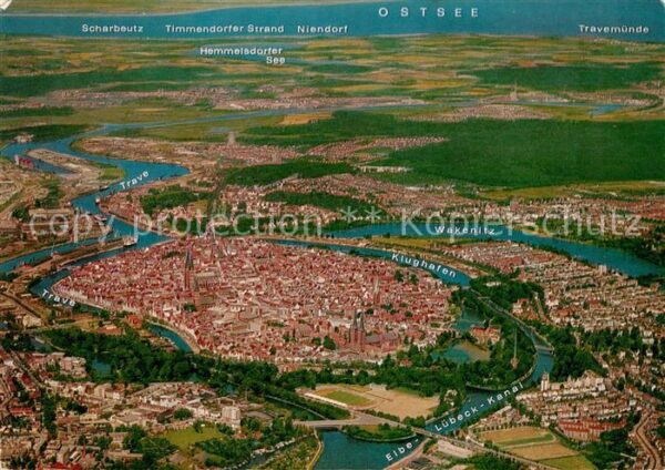 Luebeck Fliegeraufnahme Panorama