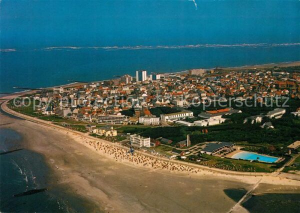 Norderney Nordseebad Fliegeraufnahme Weststrand Wellen Freib