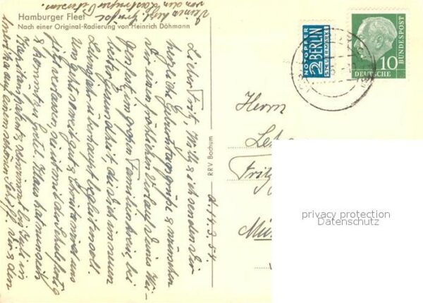Radierung Heinrich Döhmann Hamburger Fleet – Bild 2