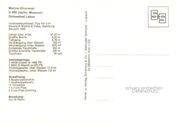 U-Boot Unterseeboot Submarine Sous-Marin Marine-Ehrenmal U 995 Laboe – Bild 2
