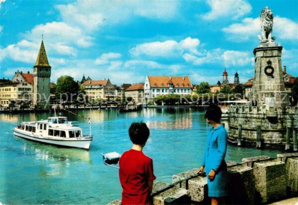 Motorschiffe Lindau Bodensee Hafeneinfahrt