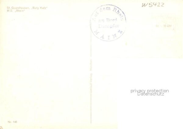 Motorschiffe M.S. Rhein St. Goarshausen Burg Katz – Bild 2