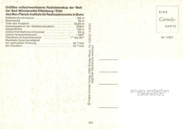 Funk Radioteleskop Bad Münstereifel Effelsbe – Bild 2
