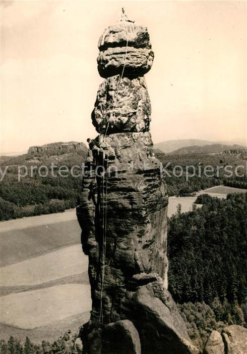 Klettern Bergsteigen Fels Pfaffenstein Barbarine