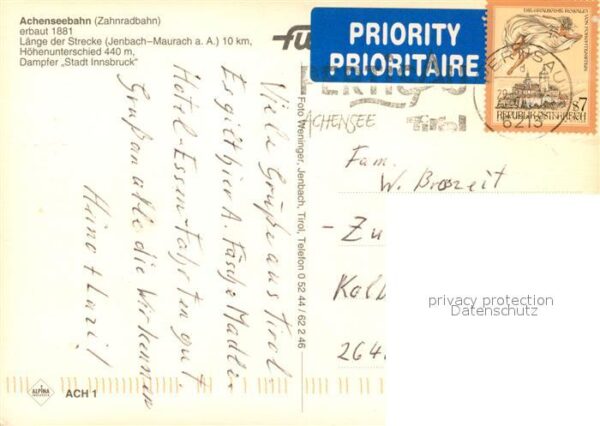 Lokomotive Achenseebahn Zahnradbahn Dampfer Stadt – Bild 2