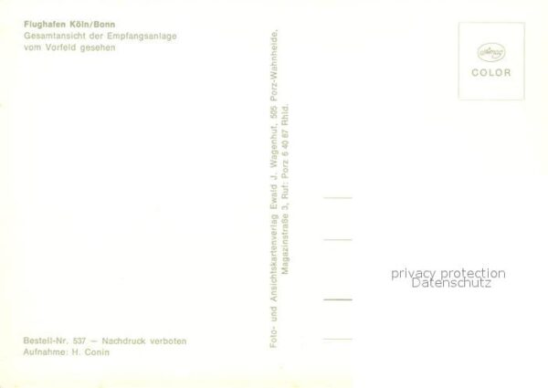Flughafen Airport Aeroporto Köln Bonn Empfangsanlage – Bild 2