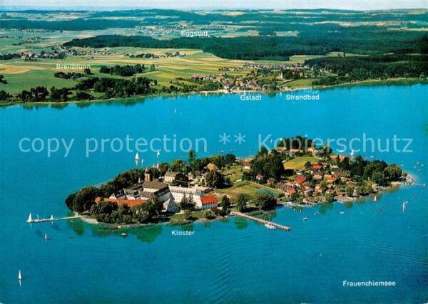 Fraueninsel Chiemsee Fliegeraufnahme Gstadt Kloster