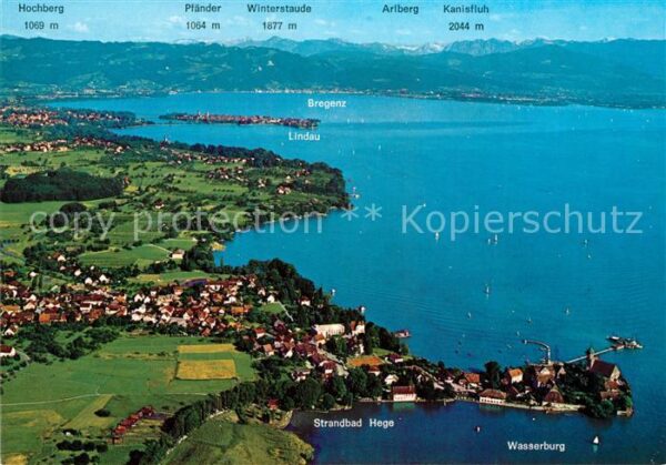 Wasserburg Bodensee Fliegeraufnahme