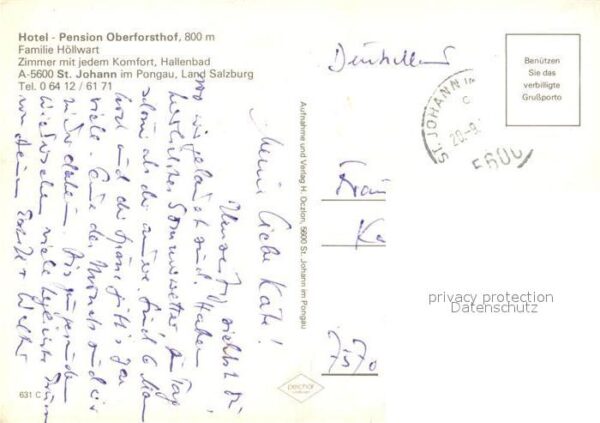 Johann Pongau Salzburg St Hotel Pension Oberforsthof – Bild 2