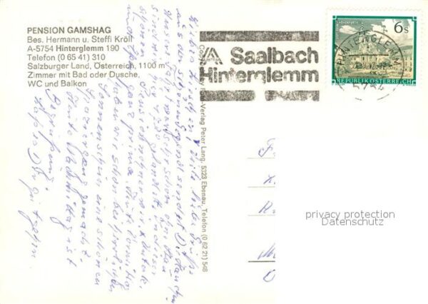 Hinterglemm Saalbach Pension Gamshag – Bild 2