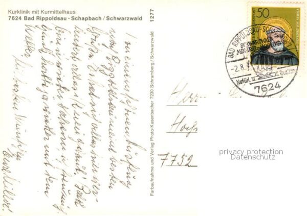 Bad Rippoldsau Schwarzwald Kurklinik mit Kurmittelhaus – Bild 2
