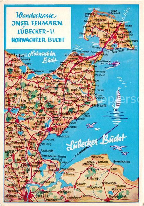 Insel Fehmarn Wanderkarte Lübecker und Hohwachter Buc
