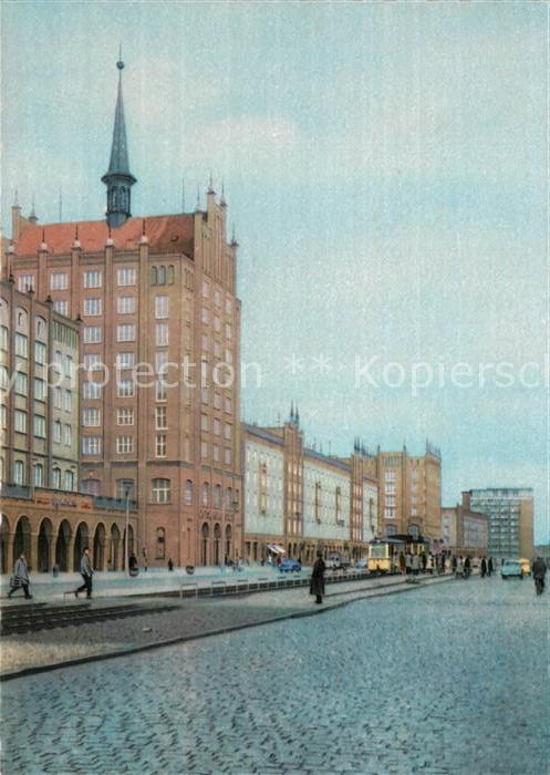 Rostock Lange-Strasse Hochhaus Strassenbahn