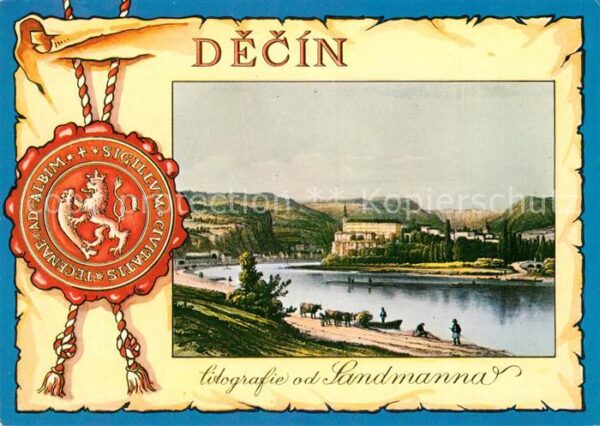 Decin Boehmen Lithographie od Sandmann