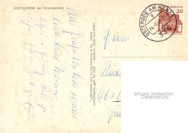 Osterode Harz Fliegeraufnahme Sosetalsperre – Bild 2