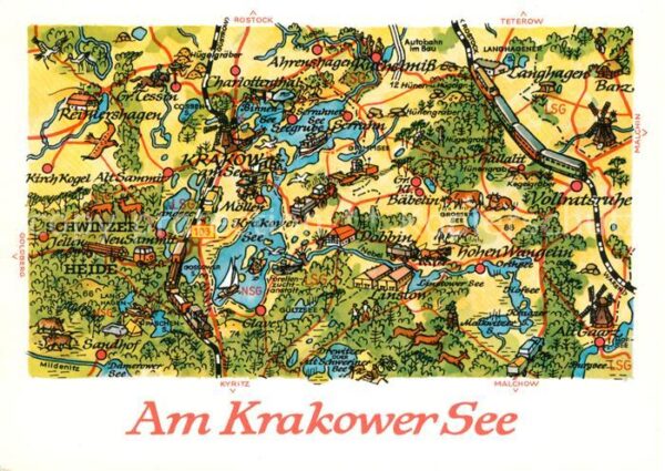 Linstow Ortungskarte Krakower See Dobbin Vollra