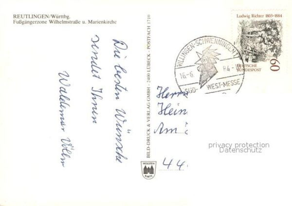 Reutlingen BW Fussgängerzone Wihelmstrasse Marienkirc – Bild 2