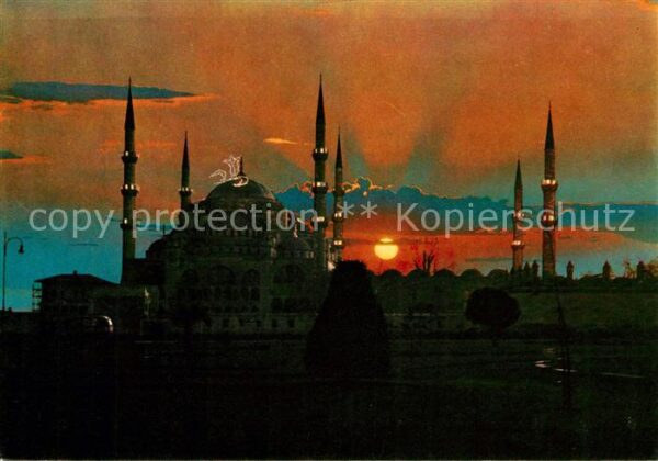 Istanbul Constantinopel Sultan Ahmet Camii Nachtaufnahme