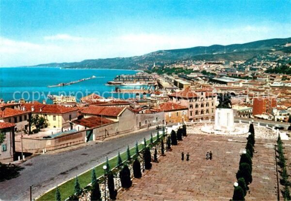 Trieste Kriegerdenkmal Panorama Hafen