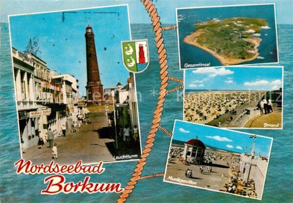 Borkum Leuchtturm Gesamtinsel Strand Musikpavi