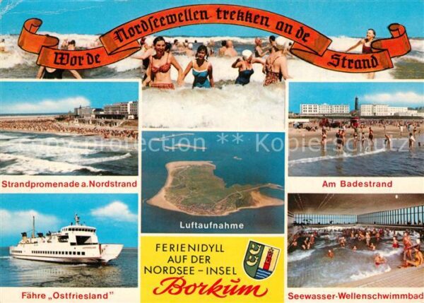 Borkum Strandpromenade Badestrand Fähre Ostfri
