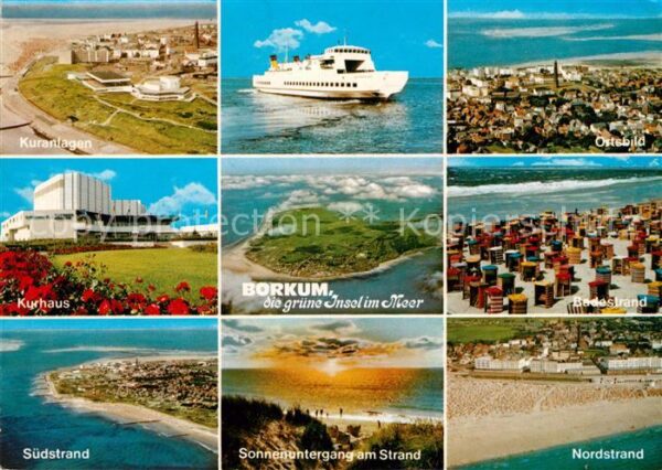 Borkum Kuranlagen Kurhaus Badestrand Sonnenunt