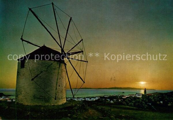 Tinos Windmühle Abendstimmung