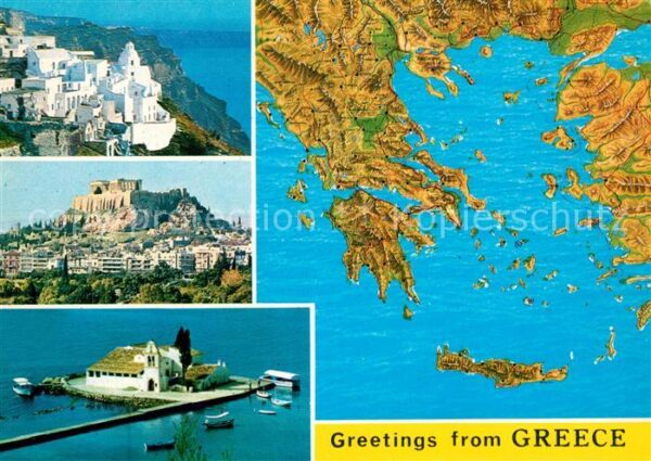 Greece Griechenland Panoramakarte