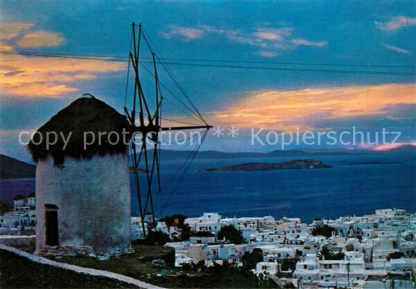 Mykonos Windmühle Sonnenuntergang