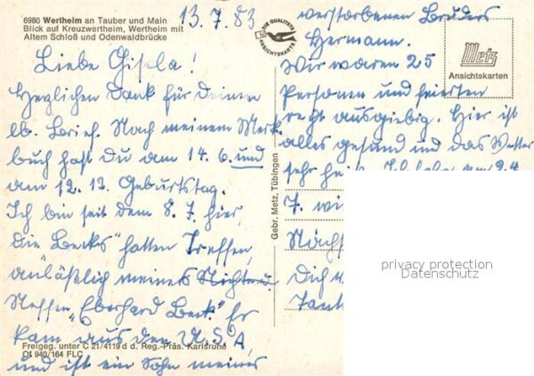 Wertheim Main Fliegeraufnahme Kreuzwertheim Altes Sch – Bild 2
