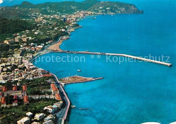 Casamicciola Terme Fliegeraufnahme mit Strand Seebrücke
