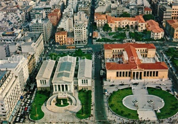 Athenes Athen Fliegeraufnahme Universität und Akademi