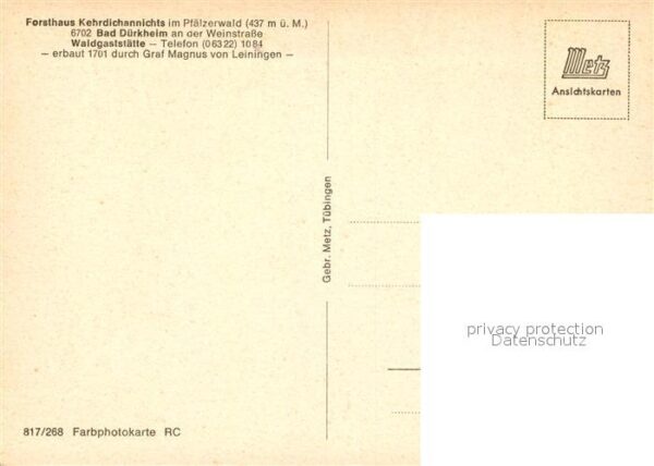 Bad Duerkheim Forsthaus Kehrdichannichts Waldgaststät – Bild 2
