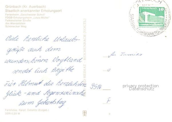 Gruenbach Auerbach Erzgebirge Ferienheime Geschwinster Scholl Louis M – Bild 2