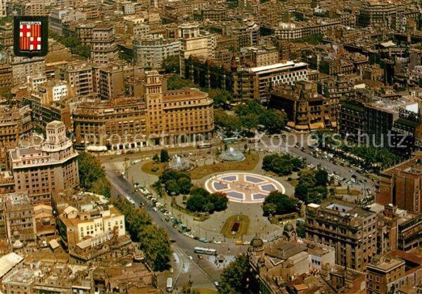 Barcelona Cataluna Fliegeraufnahme Plaza Cataluna