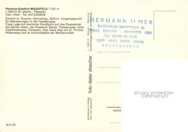 St Martin Passeier Pension Gasthof Magdfeld – Bild 2