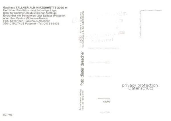 Saltaus Gasthaus Tallner Alm Hirzerhütte – Bild 2