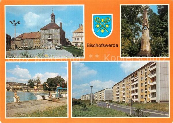 Bischofswerda Rathaus Postmeilensäule Freibad Neubaug