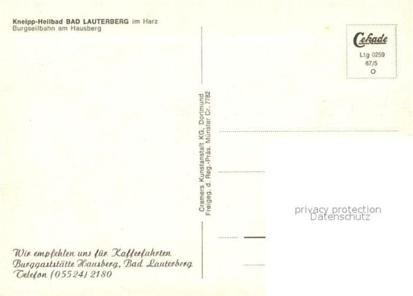 Bad Lauterberg Kneipp-Heilbad Burgseilbahn am Hausberg – Bild 2
