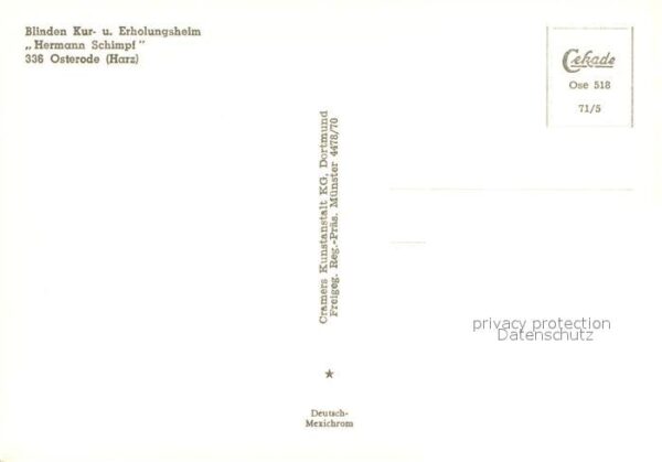 Osterode Harz Blinden Kur- und Erholungsheim Hermann – Bild 2