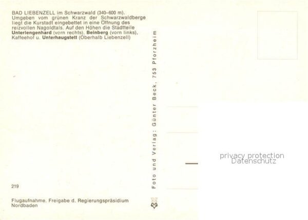 Bad Liebenzell Fliegeraufnahme Unterlengenhard Beinber – Bild 2