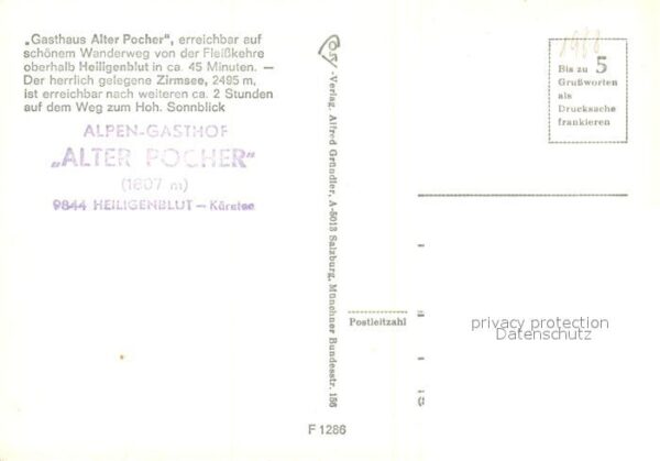 Heiligenblut Kaernten Gasthaus Alter Pocher Zirmsee – Bild 2