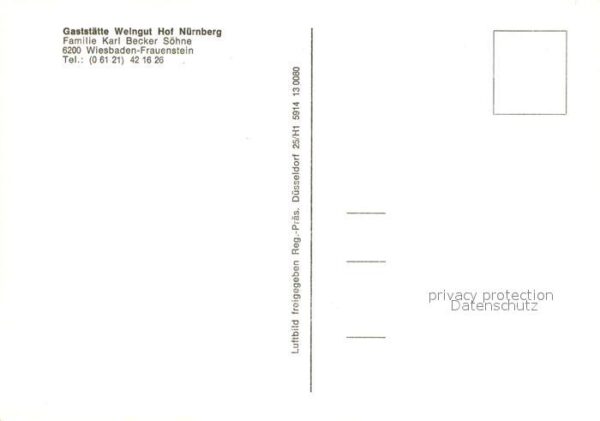 Frauenstein Wiesbaden Fliegeraufnahme Gaststätte Weingut Hof – Bild 2