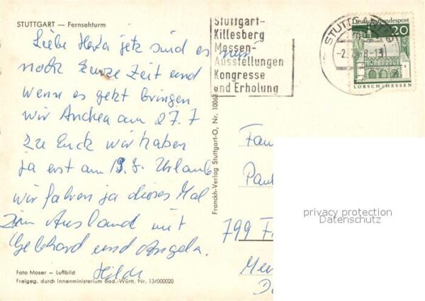 Stuttgart Fernsehturm Fliegeraufnahme – Bild 2