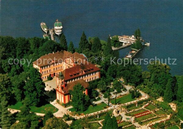 Mainau Fliegeraufnahme Schloss Kirche Rosengar