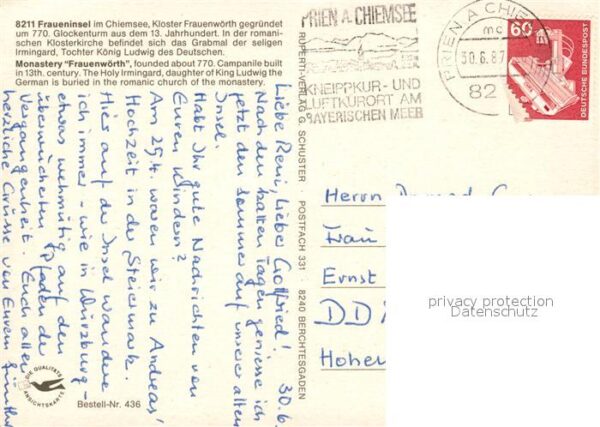 Frauenchiemsee Fliegeraufnahme Kloster Frauenwörth Hoc – Bild 2