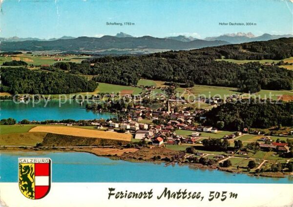Mattsee Salzburg Fliegeraufnahme Schafberg Dachstein