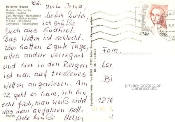 Bozen Suedtirol Duomo Portici Cast. Roncolo – Bild 2